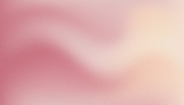 Minimalist abstract panoramic pastel background with soft dusty pink, warm rose copper and luminous cream glowing light waves, ultra smooth gradient transitions with grainy texture