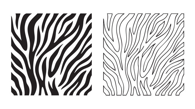 zebra print pattern vector icon with silhouette outline art silhouette with outline art silhouette with outline art vector icon