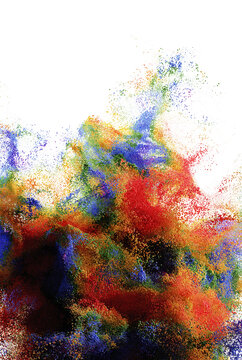 Colorful Holi powder explosion isolated on transparent background