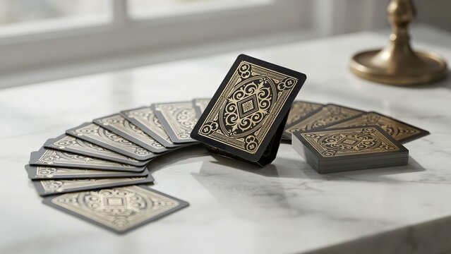 Elegant Carcassonne Style Deck of Playing Cards with Ornate Designs for Games and Collection