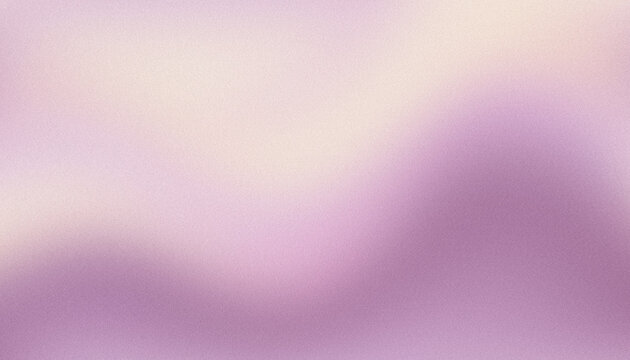 Minimalist abstract panoramic pastel background with soft powdery mauve, delicate lilac and luminous cream glowing light waves, ultra smooth gradient transitions with grainy texture