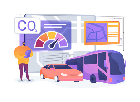 Street-Level Emission Report abstract concept vector illustration.