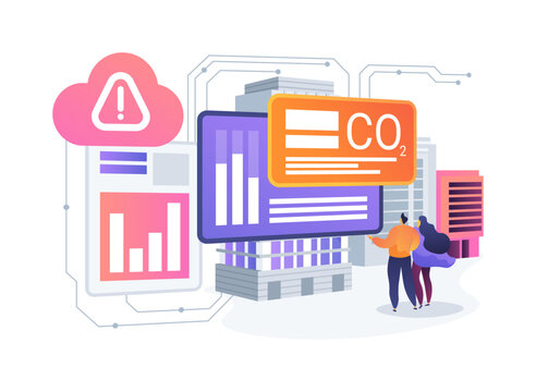 Urban Pollution Alert Panel abstract concept vector illustration.