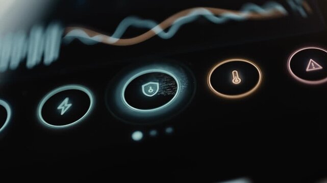 Operator selects shield control beneath waveform chart