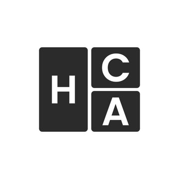 Furniture Company, Letter HCA, Modern Monogram, Geometric Blocks, Interior Design, Home Decor, Furniture, Architecture, Interior, Living Space, Contemporary, Minimalist, Elegant, Professional