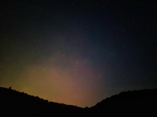 Starry Night Sky Background with Faint Meteor Trails and Deep Space Stars © montypeter