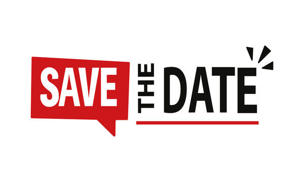 Save the date text design isolated on transparent background