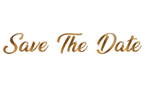 Save the date text isolated on transparent background