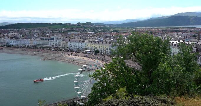 Wide view of Llandudno, Wales from Great Orme