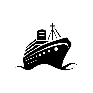 ship in the sea vector icon png transparant background