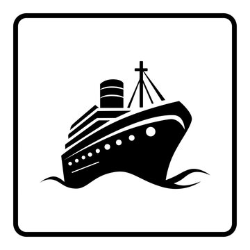 ship in the sea vector icon png transparant background