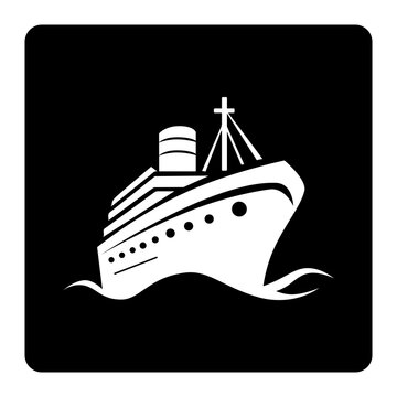 ship in the sea vector icon png transparant background