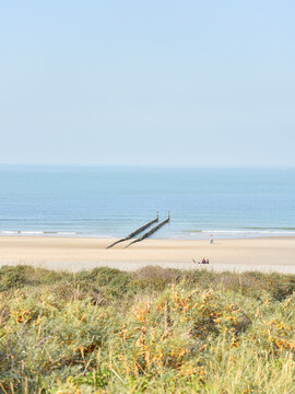 Beach, Dunes, and Breakwater in Domburg, Zeeland, Netherlands