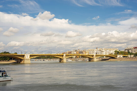 Margit Bridge and Danube River in Budapest, Hungary