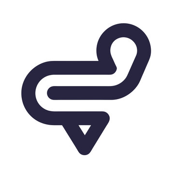 Python Programming Language Logo Vector Graphic Dark Blue. Minimalist Script Snake Symbol. Tech Icon For Development.