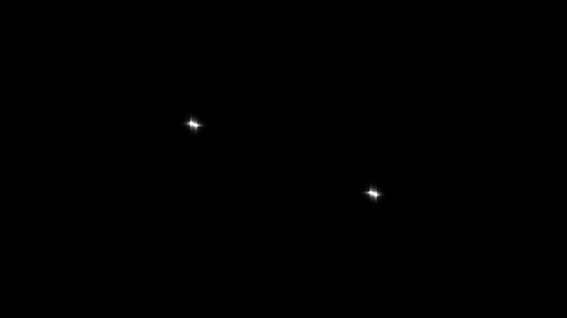 white glittering star trail animation with magical fairy dust, luxury  glitter sparkles love shape trail fantasy transition effect glowing shimmer path on black screen background 4k