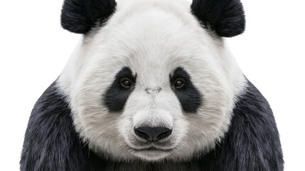 Close up portrait of a giant panda bear face with black and white fur © Theodore