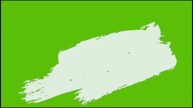 White Paint Brush Stroke Spreading Wipe Transition to Green Screen Motion Graphic Overlay