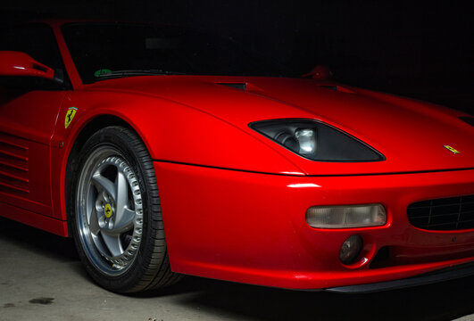 Arranged Street shot of an historic Ferrari 512M testarossa Car.