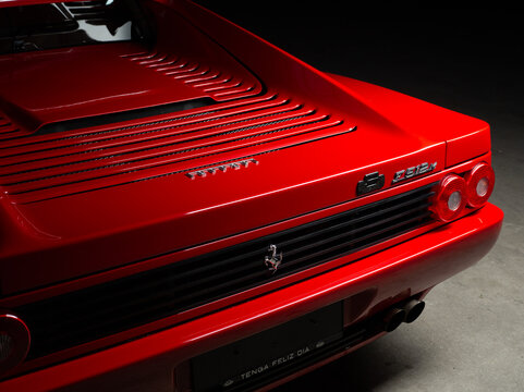 Arranged Street shot of an historic Ferrari 512M testarossa Car.