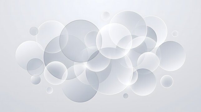 Abstract background featuring overlapping white circles with soft shadows creating a clean minimalist paper cut effect