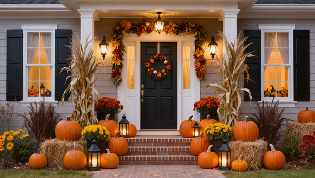 Autumn Home Decor on Front Porch