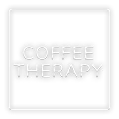 Naklejka premium Retro coffee therapy frame png neon border lettering