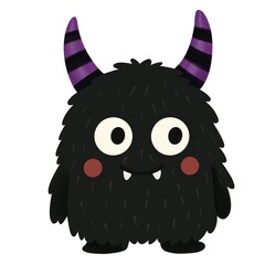 Cute kids monster illustration. For Halloween designs, children's parties, nursery decor, stickers, invitations, cards, apparel, kids' products. © Anikart