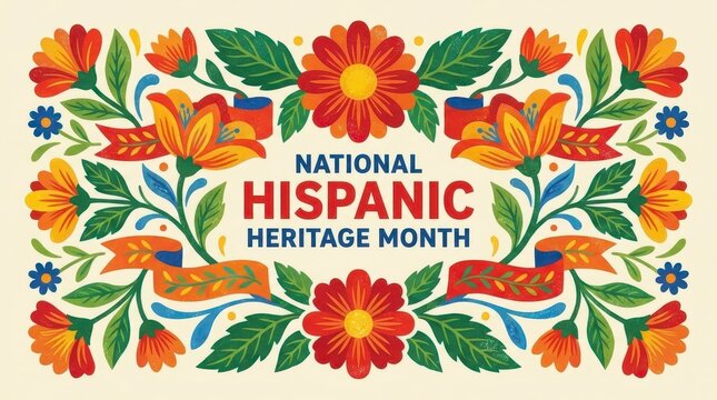 Colorful Hispanic Heritage Month illustration banner