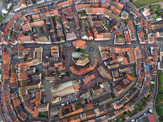 Naklejka premium Eguisheim alsace village aerial view circular architecture