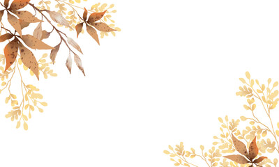 Naklejka premium Autumn watercolor leaf frame. Vector background with Fall colorful leaves
