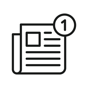 Newspaper icon with notification badge
