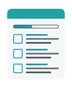 Online survey form with progress bar and checkboxes