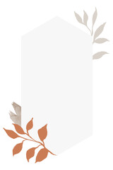 Obraz premium Minimal botanical png badge, simple leaf illustration transparent background