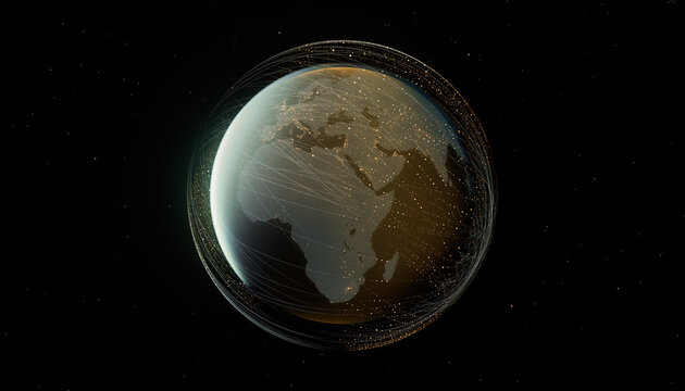Global Digital Network over Planet Earth from Space