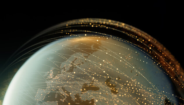 Global Digital Network over Planet Earth from Space