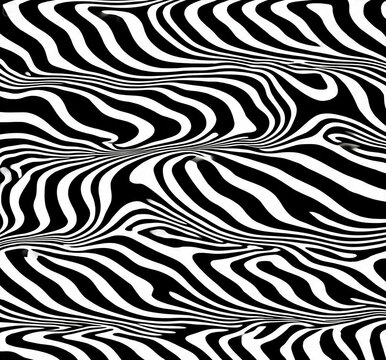 Wavy Zebra Optical Art Pattern