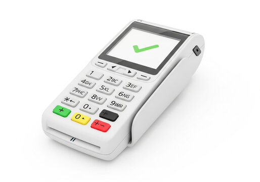 Modern payment terminal with a successful transaction check