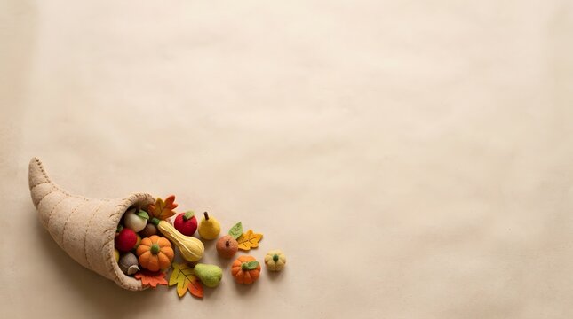 A bountiful cornucopia overflows with the vibrant colors and delicious flavors of a traditional thanksgiving harvest symbolizing gratitude and abundance for all
