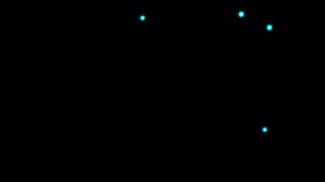 Abstract neon blue light pulses on a dark background.