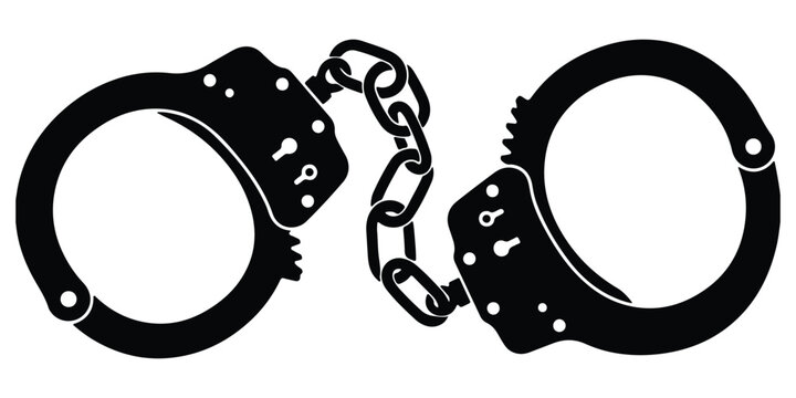 Black silhouette of handcuffs