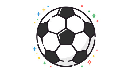 Fototapeta premium Dynamic Vector Illustration of a Classic Soccer Ball with Vibrant, Colorful Sparkle Accents, Perfect for Sports, Gaming, and Celebration-Themed Designs