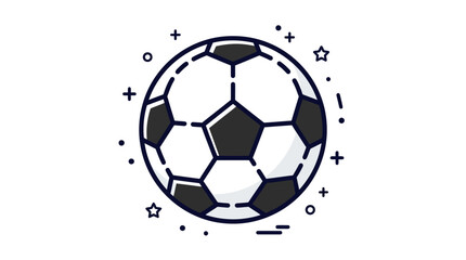 Fototapeta premium Minimalist Black and White Soccer Ball Graphic Icon for Sports Events and Athletic Training Design