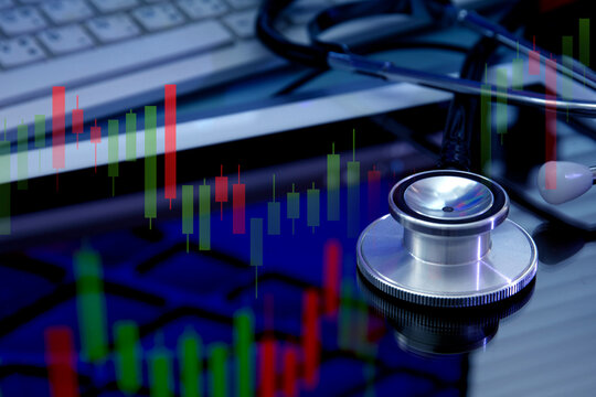 stock market graph of healthcare and medical industry