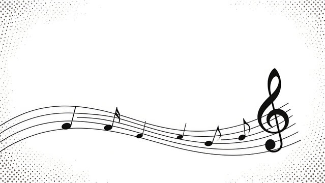 Monochromatic music notes composition for concert and festival design