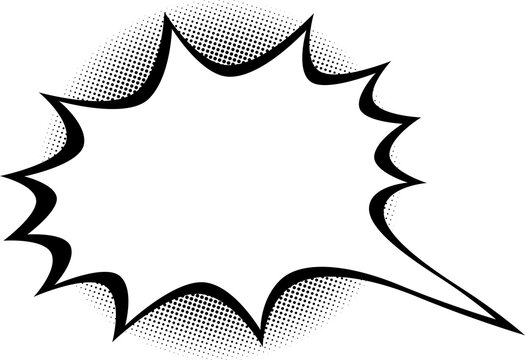 Comic Burst Speech Bubble PNG with Sharp Spiky Outline and Empty Center Isolated on Transparent Background