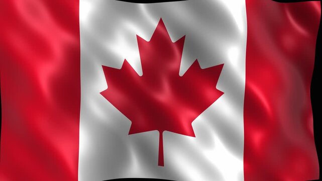 National flag of canada waving in the wind. 4K Video