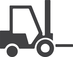 Industrial forklift truck side view flat icon vector © MR