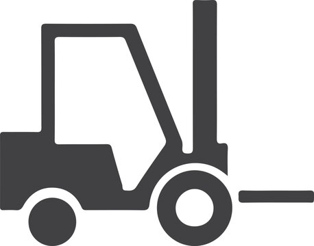 Industrial forklift truck side view flat icon vector