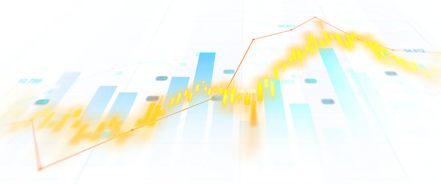Transparent or png stock market investment trading graph growth.Trade business analytics graph and financial chart.	
